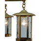 Meyda Lighting Craftsman Signature Fulton Prime 30" 4-Light Natural Brass Chandelier With Clear Shade Glass