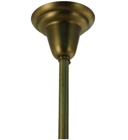 Meyda Lighting Craftsman Signature Fulton Prime 30" 4-Light Natural Brass Chandelier With Clear Shade Glass