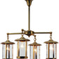 Meyda Lighting Craftsman Signature Fulton Prime 30" 4-Light Natural Brass Chandelier With Clear Shade Glass