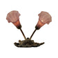 Meyda Lighting Cranberry Pond lily 11" 2-Light Mahogany Bronze Wall Sconce With Cranberry Pink Shade Glass