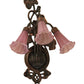 Meyda Lighting Cranberry Pond lily 11" 3-Light Mahogany Bronze Wall Sconce With Cranberry Shade Glass