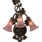 Meyda Lighting Cranberry Pond lily 11" 3-Light Mahogany Bronze Wall Sconce With Cranberry Shade Glass