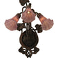 Meyda Lighting Cranberry Pond lily 11" 3-Light Mahogany Bronze Wall Sconce With Cranberry Shade Glass