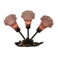 Meyda Lighting Cranberry Pond lily 11" 3-Light Mahogany Bronze Wall Sconce With Cranberry Shade Glass