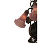 Meyda Lighting Cranberry Pond lily 11" 3-Light Mahogany Bronze Wall Sconce With Cranberry Shade Glass