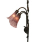 Meyda Lighting Cranberry Pond lily 11" 3-Light Mahogany Bronze Wall Sconce With Cranberry Shade Glass