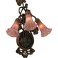 Meyda Lighting Cranberry Pond lily 11" 3-Light Mahogany Bronze Wall Sconce With Cranberry Shade Glass