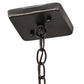 Meyda Lighting Cranz 6"Sq Craftsman Brown Lantern Mini Pendant Light With Clear Seeded Shade Glass