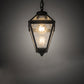 Meyda Lighting Cranz 6"Sq Craftsman Brown Lantern Mini Pendant Light With Clear Seeded Shade Glass