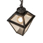 Meyda Lighting Cranz 6"Sq Craftsman Brown Lantern Mini Pendant Light With Clear Seeded Shade Glass