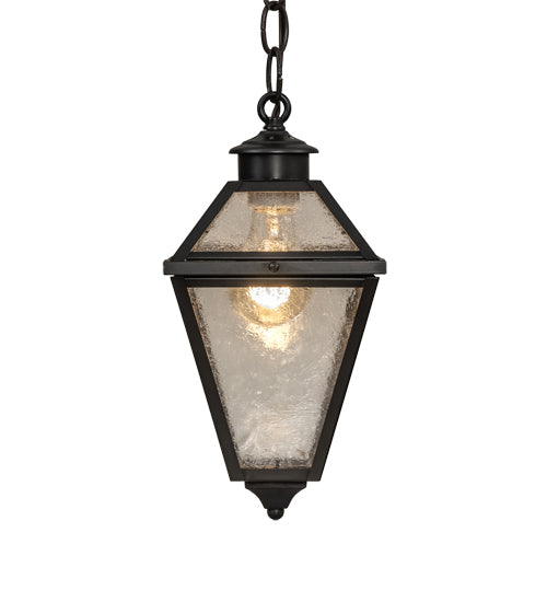 Meyda Lighting Cranz 6"Sq Craftsman Brown Lantern Mini Pendant Light With Clear Seeded Shade Glass
