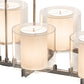 Meyda Lighting Crawford 150" 12-Light Nickel Island Pendant Light With Beige & Clear Shade