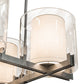 Meyda Lighting Crawford 150" 18-Light Nickel Island Pendant Light With Beige & Clear Shade