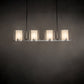 Meyda Lighting Crawford 98" 4-Light Nickel Island Pendant Light With Crystal Idalight & Eggshell Textrene Shade