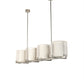 Meyda Lighting Crawford 98" 4-Light Nickel Island Pendant Light With Crystal Idalight & Eggshell Textrene Shade