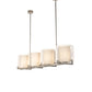 Meyda Lighting Crawford 98" 4-Light Nickel Island Pendant Light With Crystal Idalight & Eggshell Textrene Shade