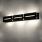 Meyda Lighting Creekside 45" 3-Light Mirror Black Vanity Light With Clear Frosted Shade Glass