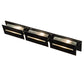 Meyda Lighting Creekside 45" 3-Light Mirror Black Vanity Light With Clear Frosted Shade Glass