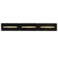 Meyda Lighting Creekside 45" 3-Light Mirror Black Vanity Light With Clear Frosted Shade Glass