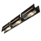 Meyda Lighting Creekside 45" 3-Light Mirror Black Vanity Light With Clear Frosted Shade Glass