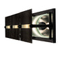 Meyda Lighting Creekside 45" 3-Light Mirror Black Vanity Light With Clear Frosted Shade Glass