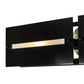 Meyda Lighting Creekside 45" 3-Light Mirror Black Vanity Light With Clear Frosted Shade Glass