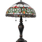 Meyda Lighting Creole 256646 26" 2-Light Mahogany Bronze Table Lamp With Multi-Colored Stained Shade Glass