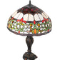 Meyda Lighting Creole 256646 26" 2-Light Mahogany Bronze Table Lamp With Multi-Colored Stained Shade Glass