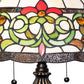 Meyda Lighting Creole 256646 26" 2-Light Mahogany Bronze Table Lamp With Multi-Colored Stained Shade Glass