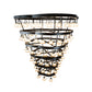 Meyda Lighting Cretella 108" 108-Light Solar Black Chandelier With Beige Shade Glass
