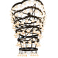Meyda Lighting Cretella 108" 108-Light Solar Black Chandelier With Beige Shade Glass