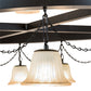 Meyda Lighting Cretella 108" 108-Light Solar Black Chandelier With Beige Shade Glass