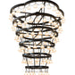 Meyda Lighting Cretella 108" 108-Light Solar Black Chandelier With Beige Shade Glass