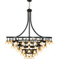 Meyda Lighting Cretella 114" 86-Light Solar Black Chandelier With Beige Shade Glass