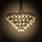 Meyda Lighting Cretella 114" 86-Light Solar Black Chandelier With Beige Shade Glass