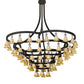Meyda Lighting Cretella 114" 86-Light Solar Black Chandelier With Beige Shade Glass