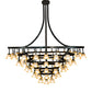 Meyda Lighting Cretella 114" 86-Light Solar Black Chandelier With Beige Shade Glass