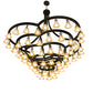 Meyda Lighting Cretella 114" 86-Light Solar Black Chandelier With Beige Shade Glass