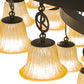 Meyda Lighting Cretella 114" 86-Light Solar Black Chandelier With Beige Shade Glass