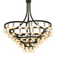 Meyda Lighting Cretella 114" 86-Light Solar Black Chandelier With Beige Shade Glass