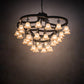Meyda Lighting Cretella 197782 65" 34-Light Solar Black Chandelier With Beige Shade Glass