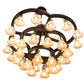 Meyda Lighting Cretella 197782 65" 34-Light Solar Black Chandelier With Beige Shade Glass