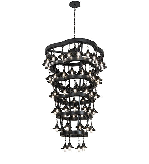Meyda Lighting Cretella 257009 60" 72-Light 6-Tier Solar Black Chandelier