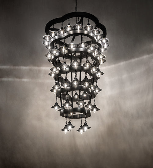 Meyda Lighting Cretella 257009 60" 72-Light 6-Tier Solar Black Chandelier
