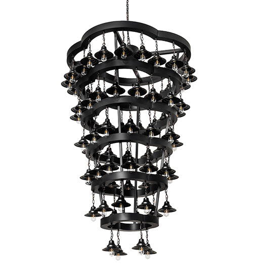 Meyda Lighting Cretella 257009 60" 72-Light 6-Tier Solar Black Chandelier