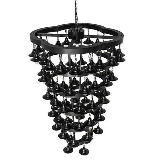 Meyda Lighting Cretella 257009 60" 72-Light 6-Tier Solar Black Chandelier