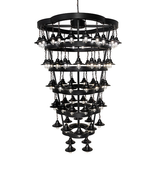 Meyda Lighting Cretella 257009 60" 72-Light 6-Tier Solar Black Chandelier