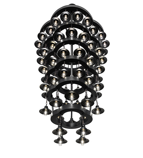 Meyda Lighting Cretella 257009 60" 72-Light 6-Tier Solar Black Chandelier