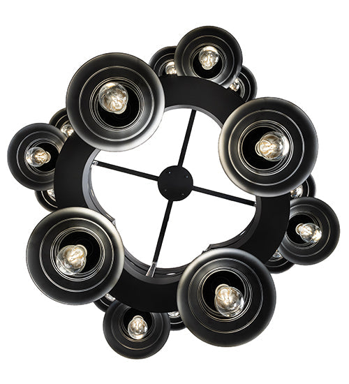 Meyda Lighting Cretella 257009 60" 72-Light 6-Tier Solar Black Chandelier