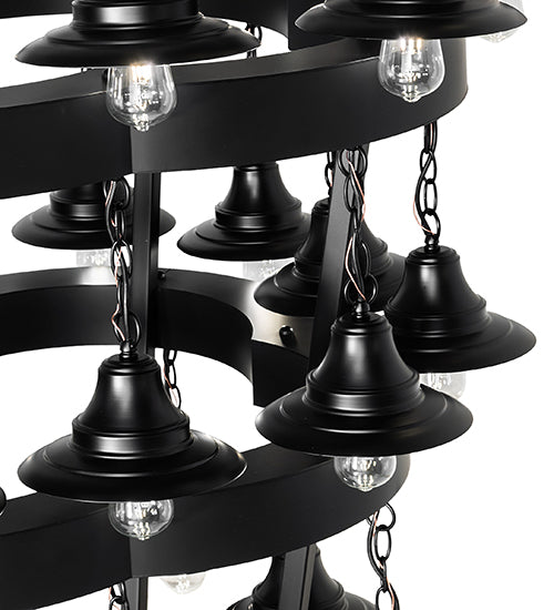 Meyda Lighting Cretella 257009 60" 72-Light 6-Tier Solar Black Chandelier